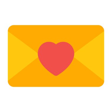 Kalp zarfta, sevgililer günü mektubu simgesi