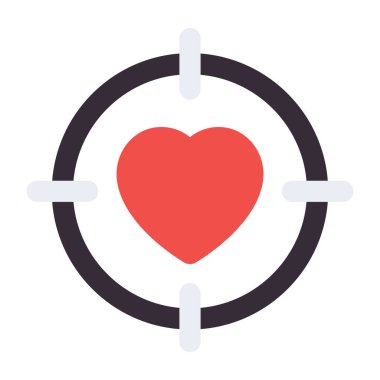        Kalp içinde reticle, aşk hedef simgesi