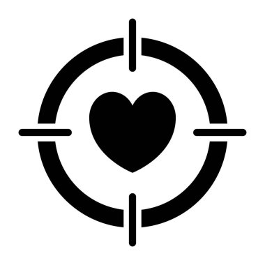        Kalp içinde reticle, aşk hedef simgesi