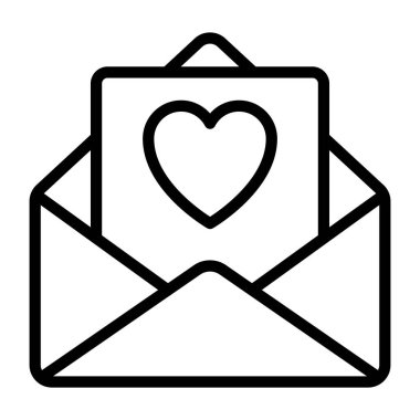     Zarfın içindeki kalp, aşk mektubu simgesi