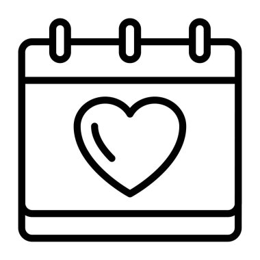   Sevgililer Günü anımsatıcı simgesini simgeleyen takvimdeki kalp