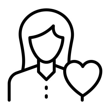  Yürekli Avatar, romantik kız ikonu konsepti