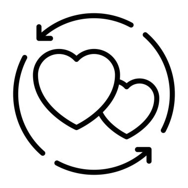 Dönen oklar içindeki kalpler, ilişki simgesini güncelle