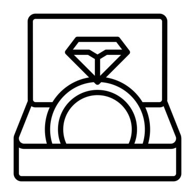 Güzel bir elmas yüzük ikonu, düzenlenebilir vektör 