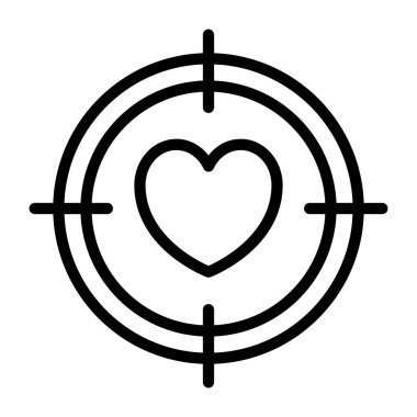 Kalp içinde reticle, aşk hedef simgesi