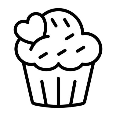        Doğrusal tarzda lezzetli bir kek ikonu 