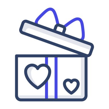      Aşk hediye kutusunun güzel bir tasarım simgesi. 