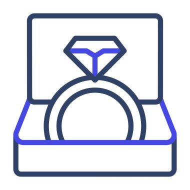        Güzel bir elmas yüzük ikonu, düzenlenebilir vektör 