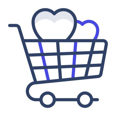        El arabasının içindeki kalp, alışveriş ikonunu seviyor