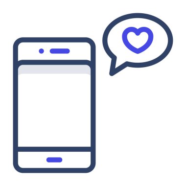      Gezici aşk sohbetinin renkli doğrusal simgesi 