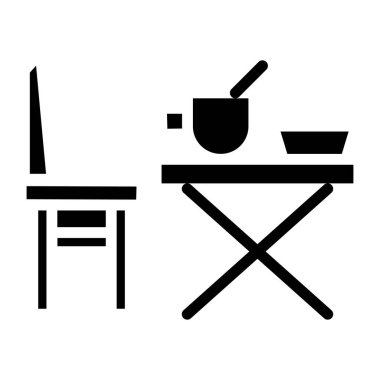 Tam tasarım, kahvaltı masasının ikonu.