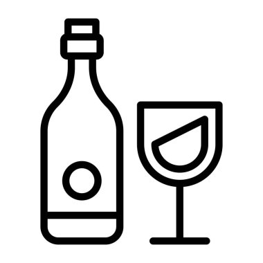  Cam şişeli, şarap şişesi ikonu konsepti