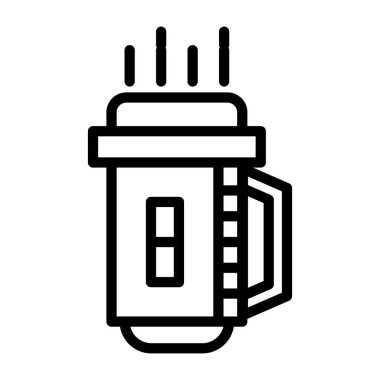         Sıcak çay kupası simgesinin düzenlenebilir doğrusal tasarımı