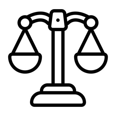 Adalet ölçeğinin düzenlenebilir tasarım vektörü