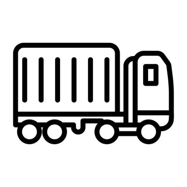 Üzerinde paket olan kargo kamyonu, mal teslimatı van doğrusal düzenlenebilir felç 