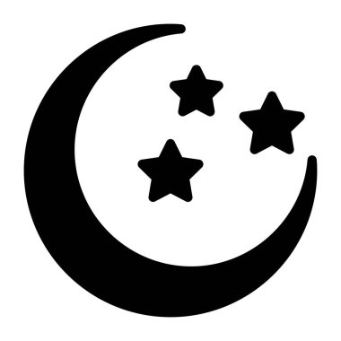         Yıldızlı ay, gece simgesi 