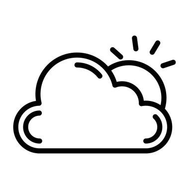     Parçalı bulutlu simgeyi betimleyen güneşli bir bulut