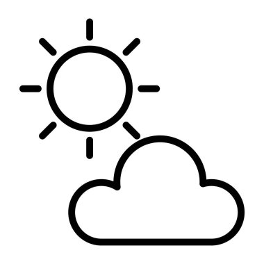 Bulutlu güneş, güneşli günün simgesi