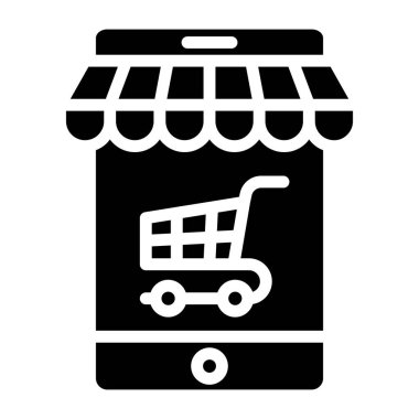 Mobil alışveriş için yaratıcı bir tasarım vektörü