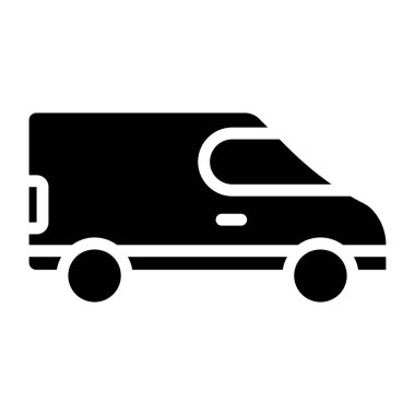 Banka minibüsünün bir simge tasarımı, düzenlenebilir vektör