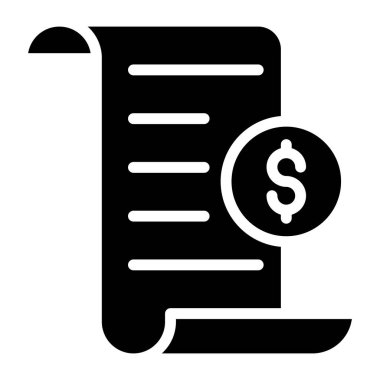 Dolar ve fatura vektörlü katlanmış kağıdın simgesi