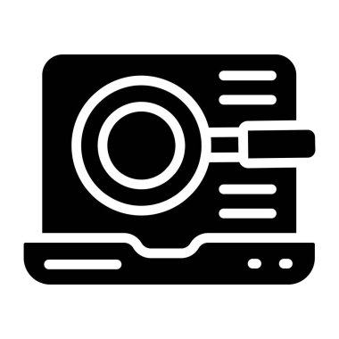 Arama dizüstü bilgisayarının simgesi, düzenlenebilir vektör