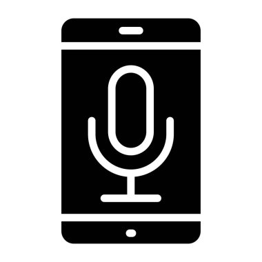 Akıllı telefonun içindeki mikrofon, mobil mikrofon simgesi