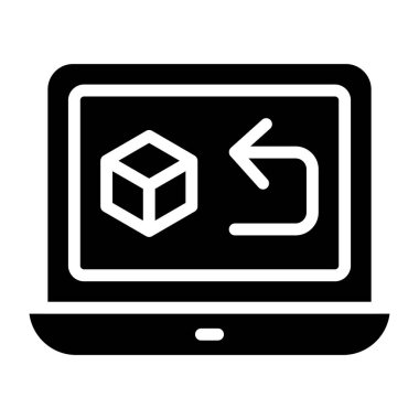 Ürün ile geri ok, paket dönüşünün vektör tasarımı