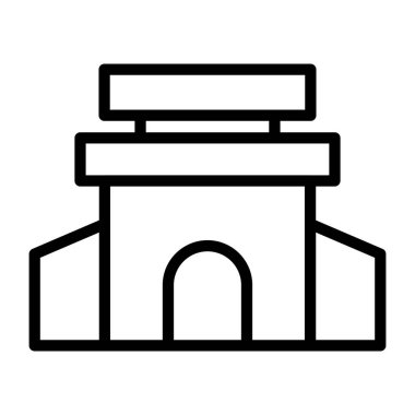 Yüksek bir bina, alışveriş merkezi simgesi