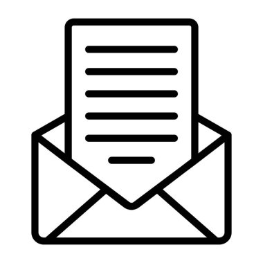 Zarfın içindeki kağıt, posta simgesi