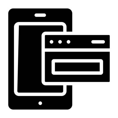 Cep telefonu simgesinin katı tasarım vektörü