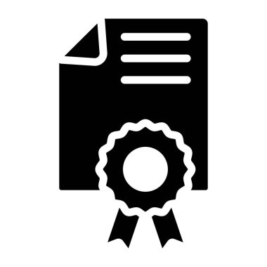 Rozetli katlanmış kağıt, diploma simgesi.