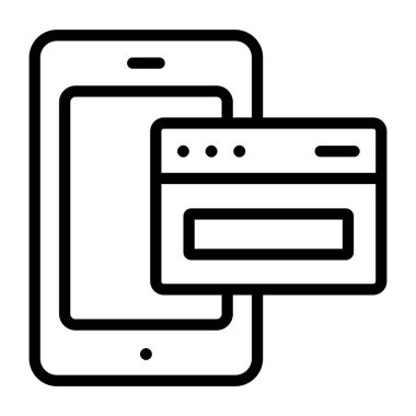 Cep telefonu simgesinin doğrusal tasarım vektörü