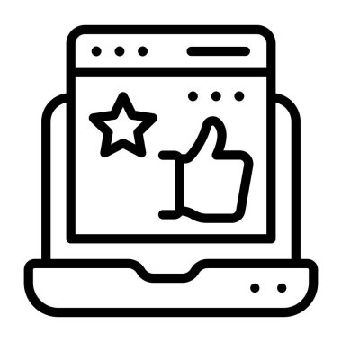 Web sayfasında başparmağı olan yıldız, web geribildirim simgesi