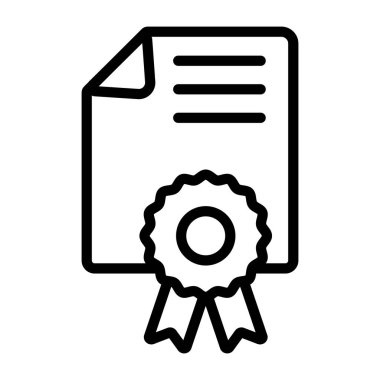 Rozetli katlanmış kağıt, diploma simgesi.