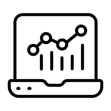 Web analiz simgesinin doğrusal tasarım vektörü