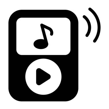 Katı tasarımda taşınabilir mp3 oynatıcı simgesi