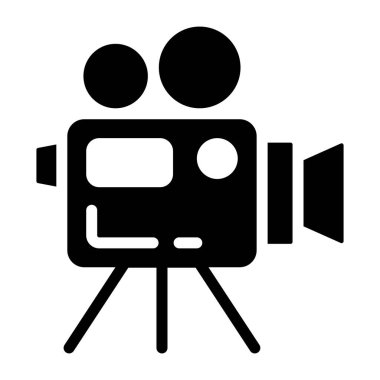 Profesyonel film kamerası, video kamera ikonu