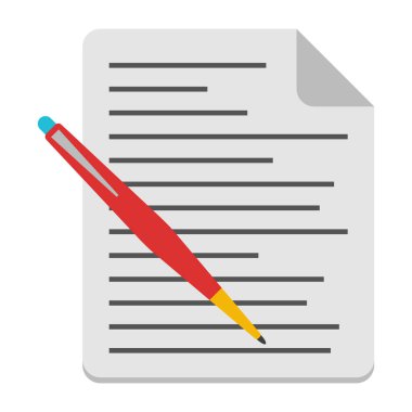 Kağıt kalem, yazı simgesi