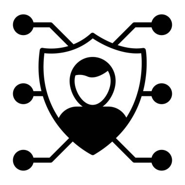 Kişisel güvenliğin katı tasarım vektörü 