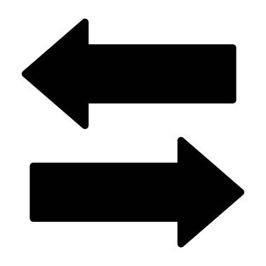 Ters yönde okların bir simge tasarımı, veri transferi