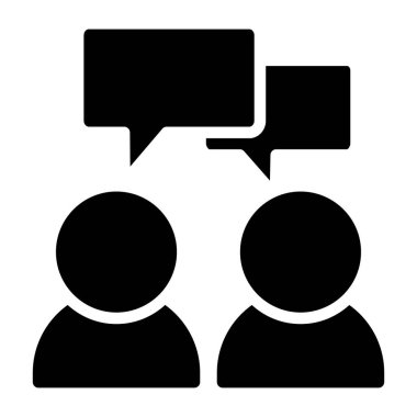İki sohbet balonu, müzakere simgesi