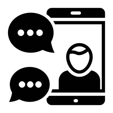 Akıllı telefonun içindeki kabarcıklar, mobil iletişim simgesi