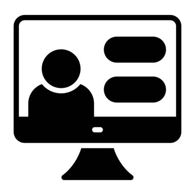 Avatar içerideki monitör, canlı iletişim simgesi