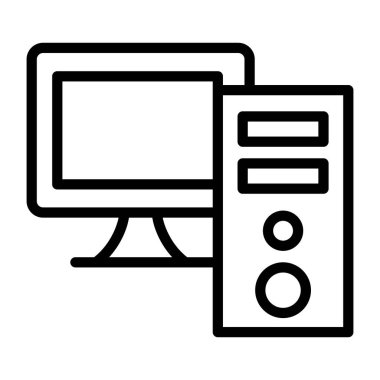 Kişisel bilgisayarın simgesi olan Cpu ile ekran