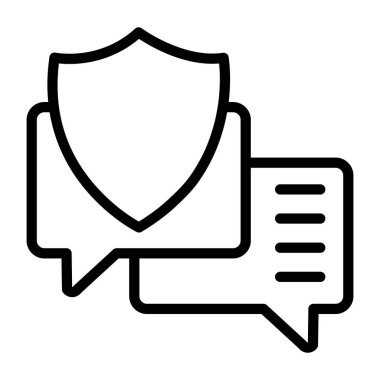 Kalkanlı mesaj baloncukları, güvenli sohbet simgesi