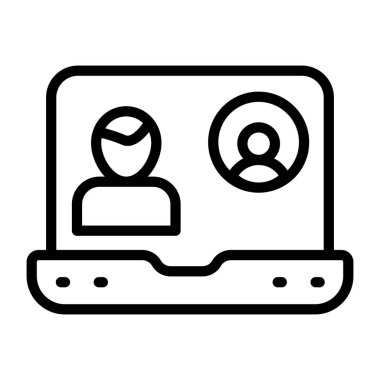 Avatar dizüstü bilgisayarın içinde, canlı çağrı simgesi