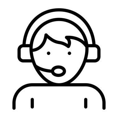 Müşteri desteği, operatör simgesi için mükemmel bir tasarım vektörü