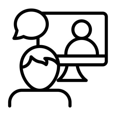 Canlı çağrının düzenlenebilir doğrusal tasarım vektörü