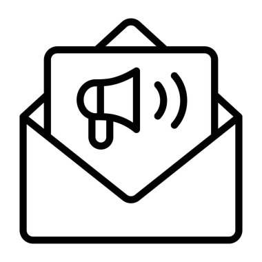 Zarflı megafon, e-posta pazarlama simgesi